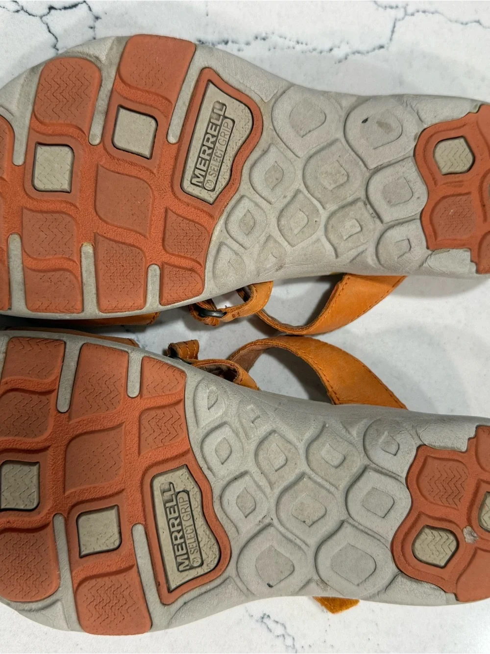 Merrell Women's Casual Orange Leather Slide Sandals 8